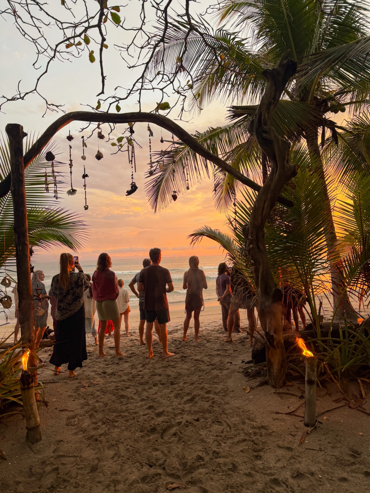 A sunset gathering on the beach